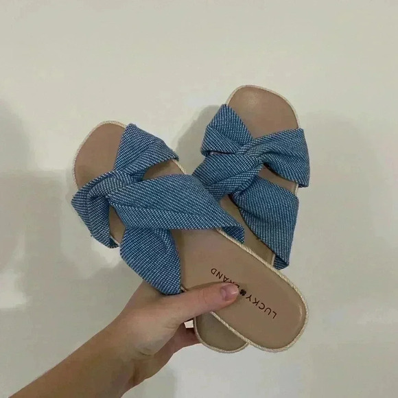 LUCKY BRAND ESPADRILLE GREENLY TEXTILE SANDALS SIZE 8 - Picture 1 of 5